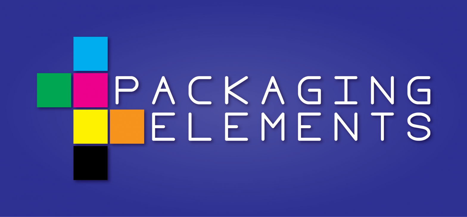 Logo featuring 6 squares of colour - Cyan, Green, Magenta, Yellow, Orange and Black on a Reflex Blue Background with Packaging Elements in White Text